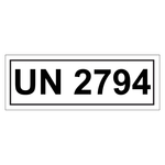 Gefahrzettel mit UN 2794, Folie, 140 x 55 mm, 500 Stück/Rolle