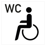 WC Schild Rollstuhlfahrer - Folie 150 mm